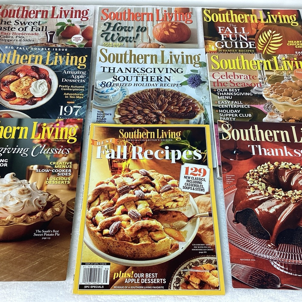 Southern‎ Living Magazines Fall Thanksgiving Holidays Food Decor Home Mixed Lot